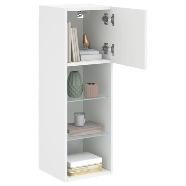 TV-Schrank mit LED-Leuchten Weiß 30,5x30x90 cm