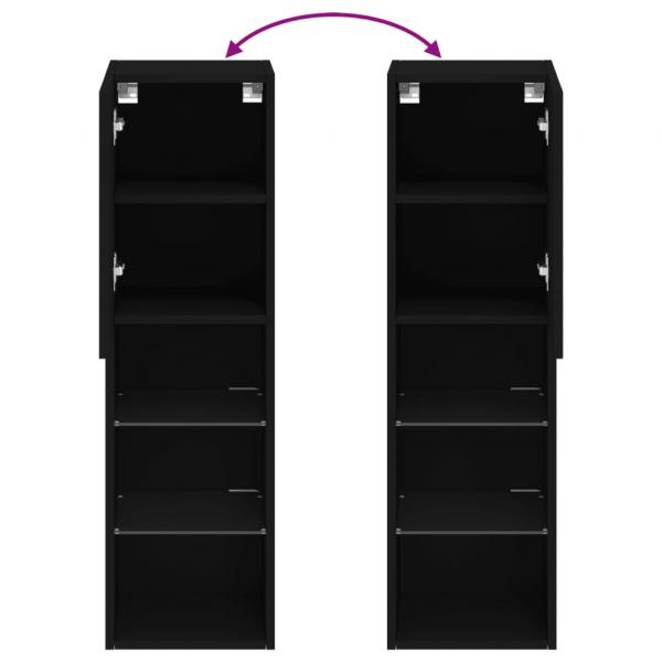 TV-Schrank mit LED-Leuchten Schwarz 30,5x30x102 cm