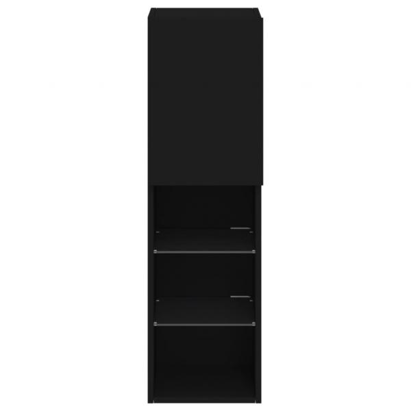 TV-Schrank mit LED-Leuchten Schwarz 30,5x30x102 cm