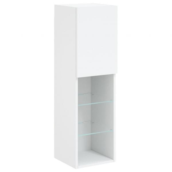 TV-Schrank mit LED-Leuchten Weiß 30,5x30x102 cm