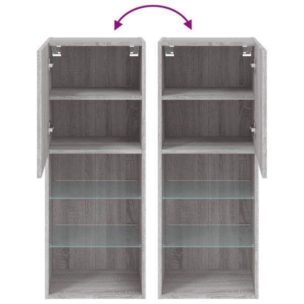 TV-Schrank mit LED-Leuchten Grau Sonoma 40,5x30x102 cm