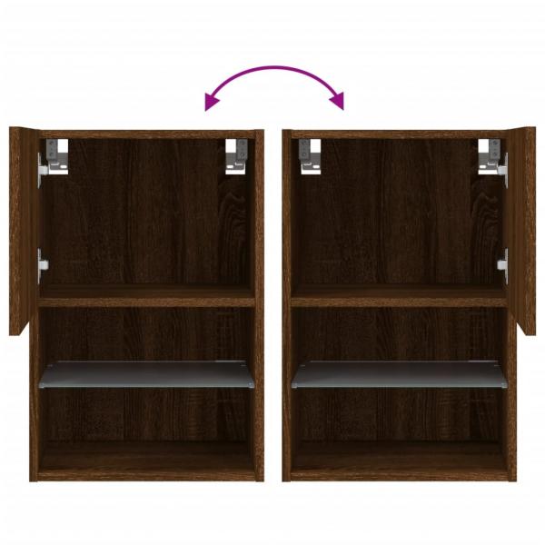 TV-Schrank mit LED-Leuchten Braun Eichen-Optik 40,5x30x60 cm