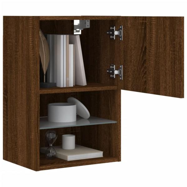 TV-Schrank mit LED-Leuchten Braun Eichen-Optik 40,5x30x60 cm