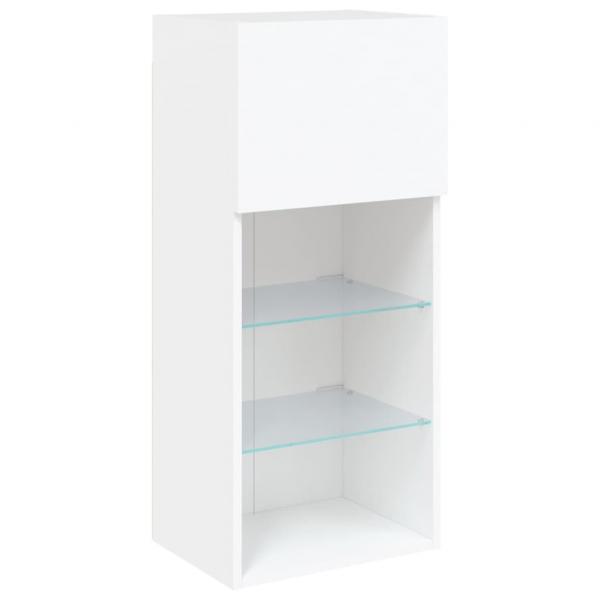 TV-Schrank mit LED-Leuchten Weiß 40,5x30x90 cm