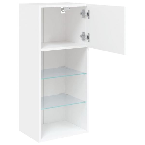 TV-Schrank mit LED-Leuchten Weiß 40,5x30x90 cm