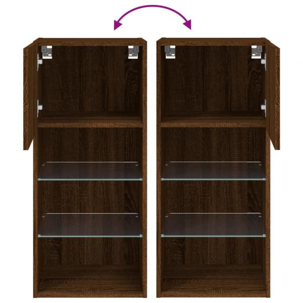 TV-Schrank mit LED-Leuchten Braun Eichen-Optik 40,5x30x90 cm