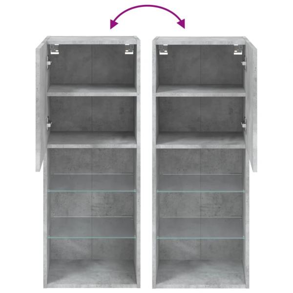 TV-Schrank mit LED-Leuchten Betongrau 40,5x30x102 cm