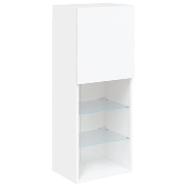 TV-Schrank mit LED-Leuchten Weiß 40,5x30x102 cm