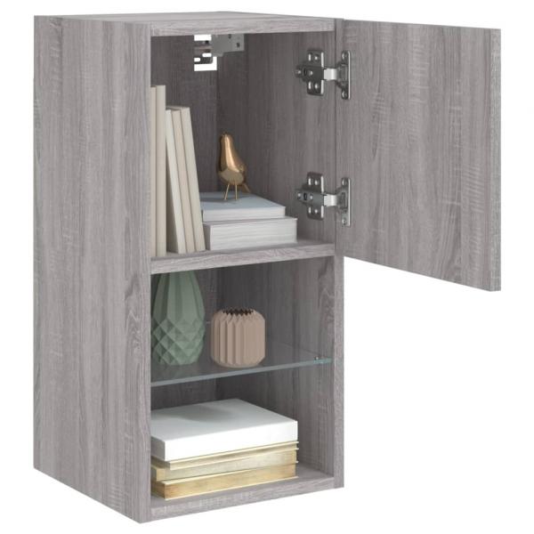 TV-Schrank mit LED-Leuchten Grau Sonoma 30,5x30x60 cm