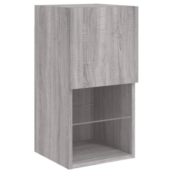 TV-Schrank mit LED-Leuchten Grau Sonoma 30,5x30x60 cm