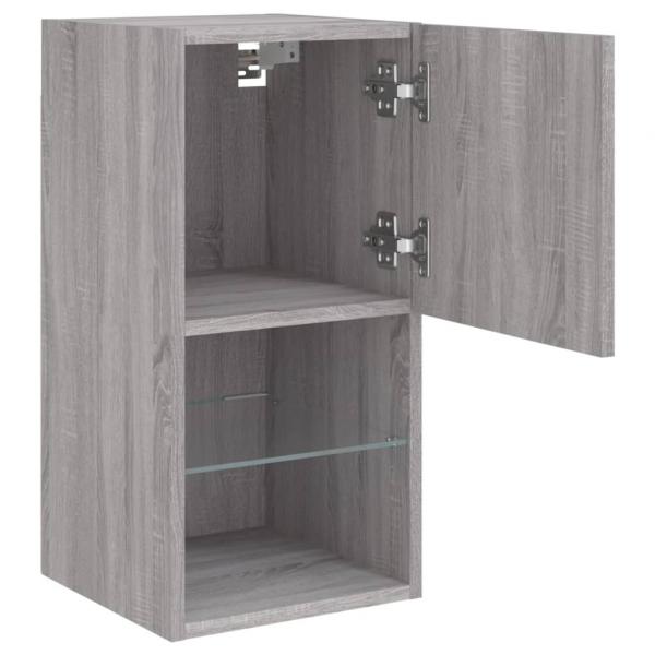 TV-Schrank mit LED-Leuchten Grau Sonoma 30,5x30x60 cm