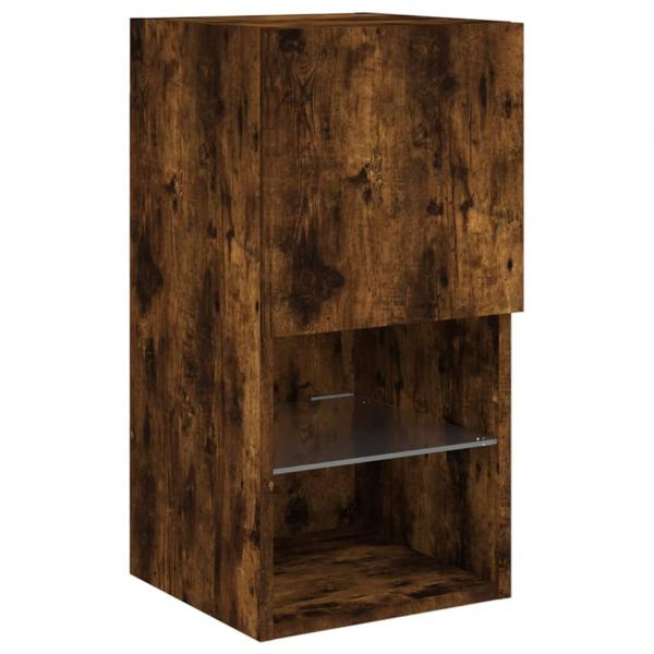 TV-Schrank mit LED-Leuchten Räuchereiche 30,5x30x60 cm