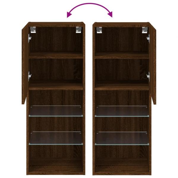 TV-Schrank mit LED-Leuchten Braun Eichen-Optik 40,5x30x102 cm