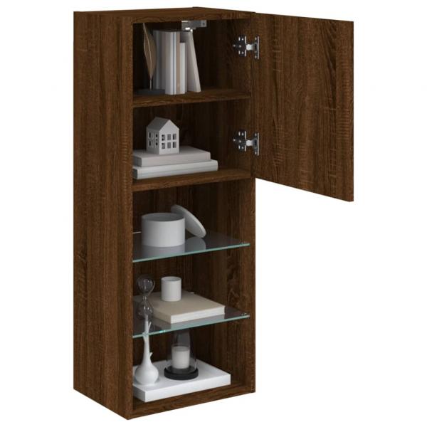 TV-Schrank mit LED-Leuchten Braun Eichen-Optik 40,5x30x102 cm