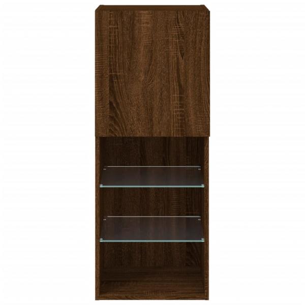 TV-Schrank mit LED-Leuchten Braun Eichen-Optik 40,5x30x102 cm