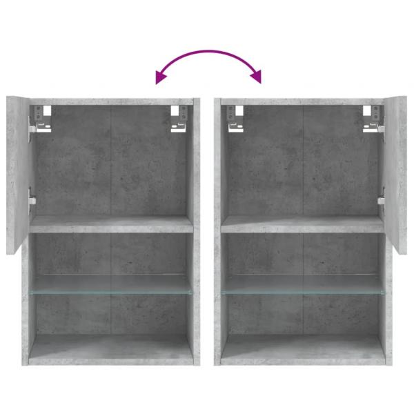 TV-Schrank mit LED-Leuchten Betongrau 40,5x30x60 cm