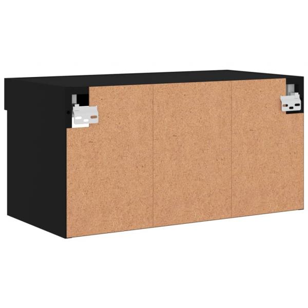 TV-Schrank mit LED-Leuchten Schwarz 60x30x30 cm