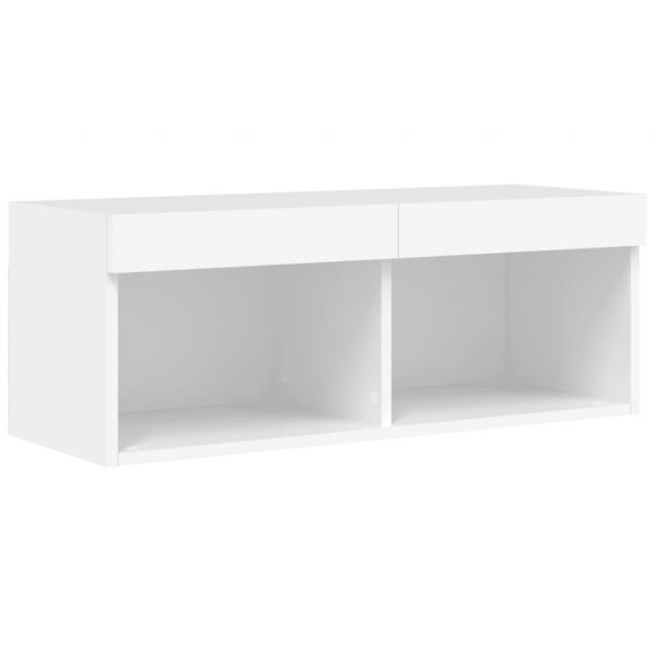 TV-Schrank mit LED-Leuchten Weiß 80x30x30 cm