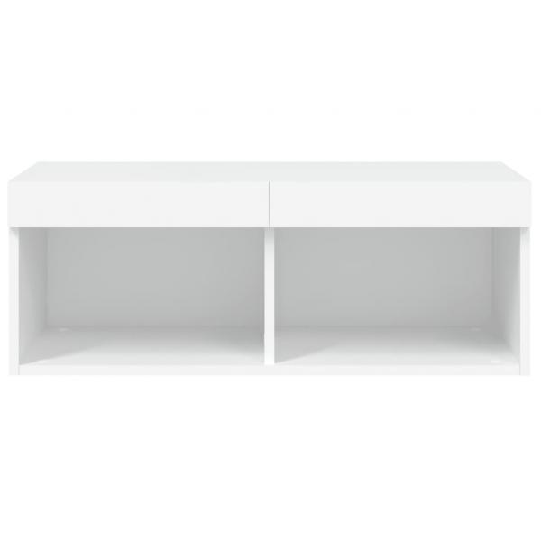 TV-Schrank mit LED-Leuchten Weiß 80x30x30 cm