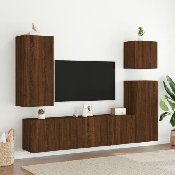 TV-Wandschrank Braun Eichen-Optik 80x30x41 cm