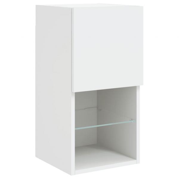 TV-Schrank mit LED-Leuchten Weiß 30,5x30x60 cm