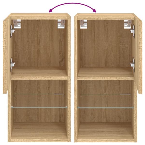 TV-Schrank mit LED-Leuchten Sonoma-Eiche 30,5x30x60 cm