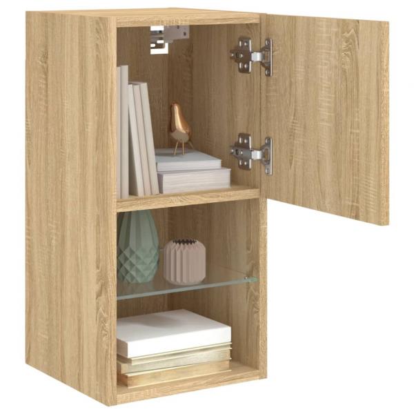 TV-Schrank mit LED-Leuchten Sonoma-Eiche 30,5x30x60 cm