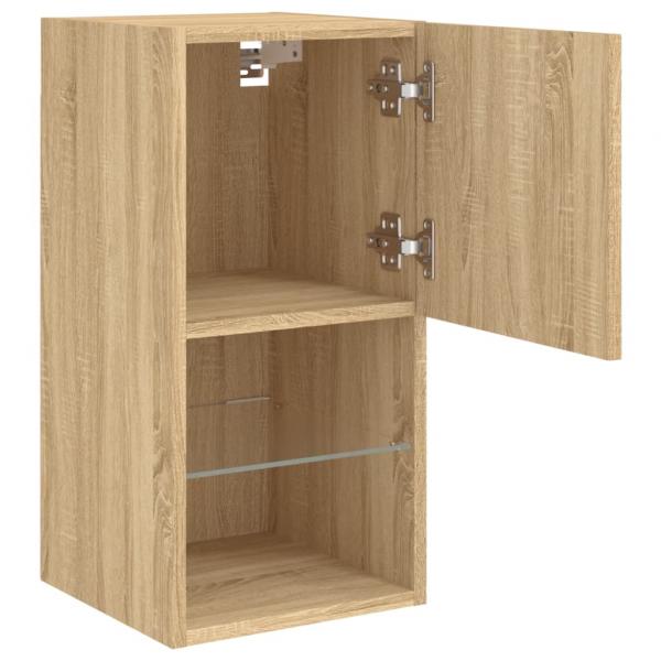 TV-Schrank mit LED-Leuchten Sonoma-Eiche 30,5x30x60 cm