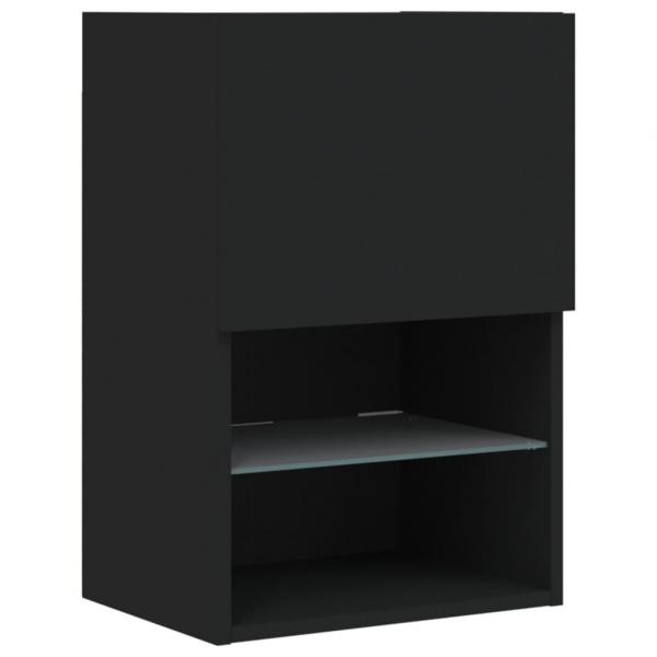 TV-Schrank mit LED-Leuchten Schwarz 40,5x30x60 cm