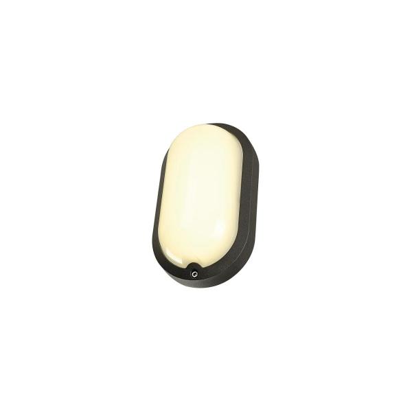 SLV TERANG 200 Outdoor Decken- und Wandleuchte, LED, 3000K, IP44, oval, anthrazit (229935)