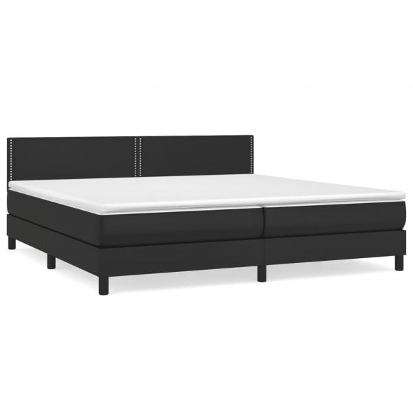 Boxspringbett mit Matratze Schwarz 200x200 cm Kunstleder