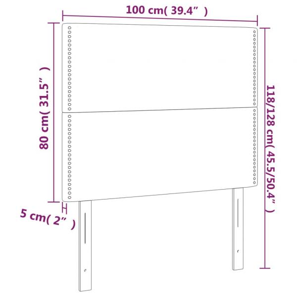 Kopfteile 2 Stk. Schwarz 100x5x78/88 cm Kunstleder