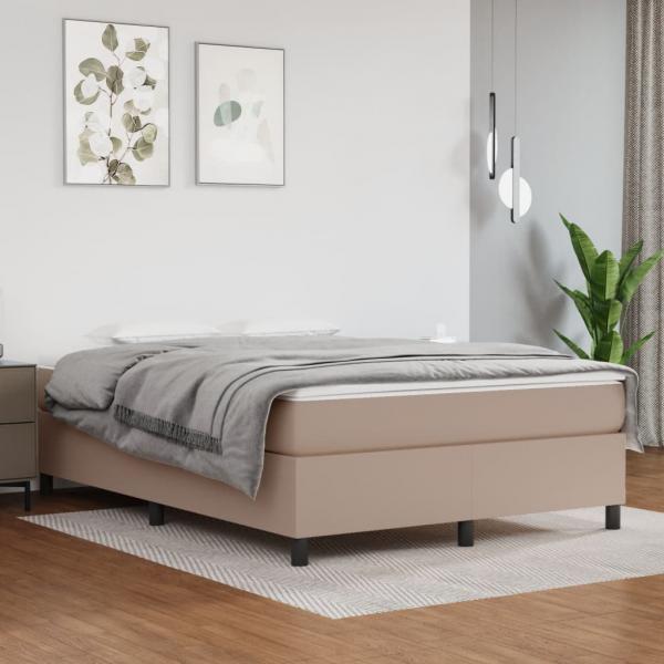 ARDEBO.de - Boxspringbett Matratze Cappuccino-Braun 140x190cm Kunstleder