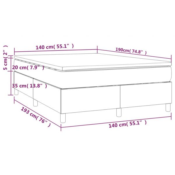 Boxspringbett Matratze Cappuccino-Braun 140x190cm Kunstleder