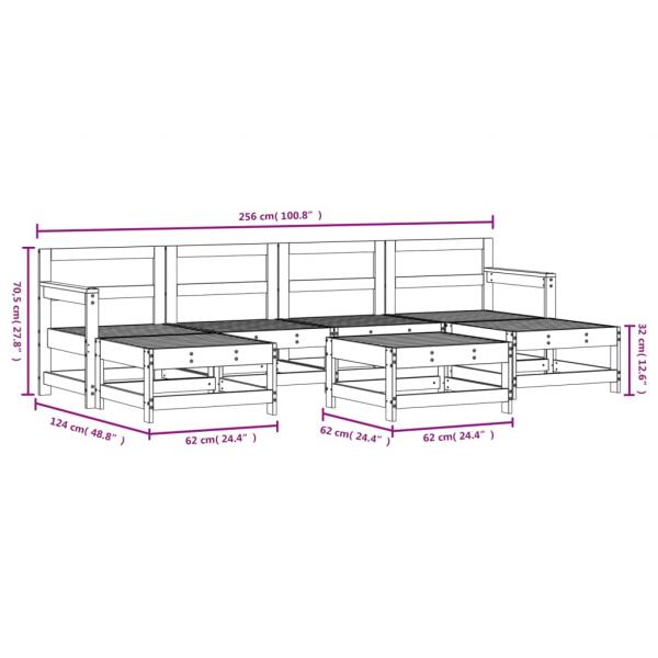 7-tlg. Garten-Lounge-Set Massivholz Kiefer