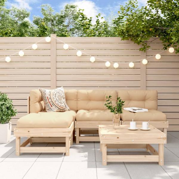 ARDEBO.de - 5-tlg. Garten-Lounge-Set Massivholz Kiefer