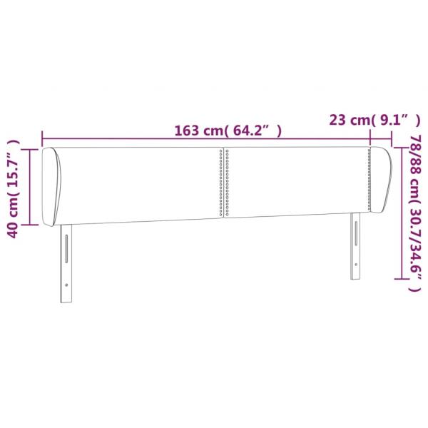 Kopfteil mit Ohren Schwarz 163x23x78/88 cm Stoff