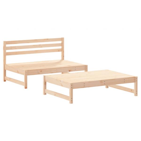 2-tlg. Garten-Lounge-Set Massivholz Kiefer