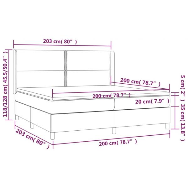 Boxspringbett mit Matratze & LED Schwarz 200x200 cm Kunstleder