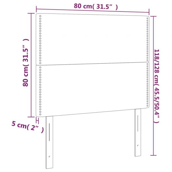 Kopfteile 2 Stk. Schwarz 80x5x78/88 cm Samt