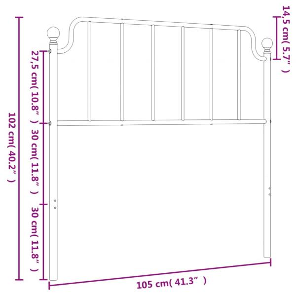 Kopfteil Metall Weiß 100 cm