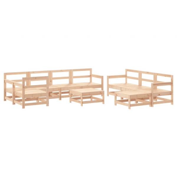 10-tlg. Garten-Lounge-Set Massivholz Kiefer