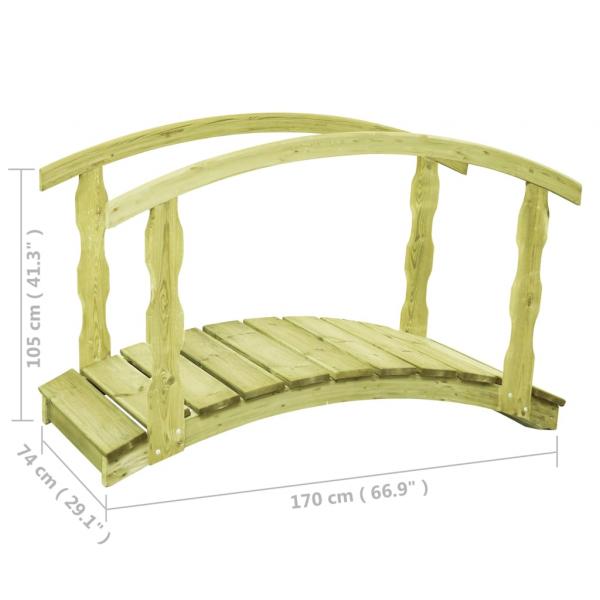 Gartenbrücke B-Ware 170x74x105 cm Kiefernholz Imprägniert