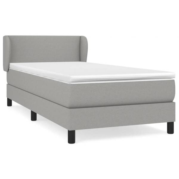 Boxspringbett mit Matratze Hellgrau 80x200 cm Stoff