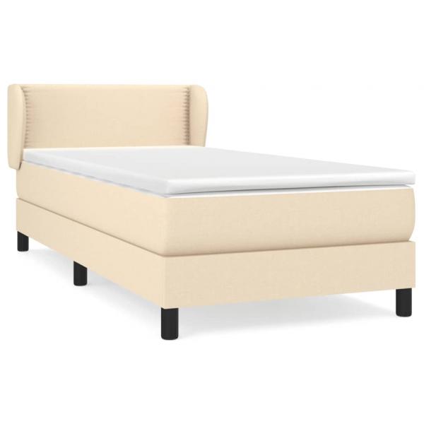 Boxspringbett mit Matratze Creme 90x200 cm Stoff