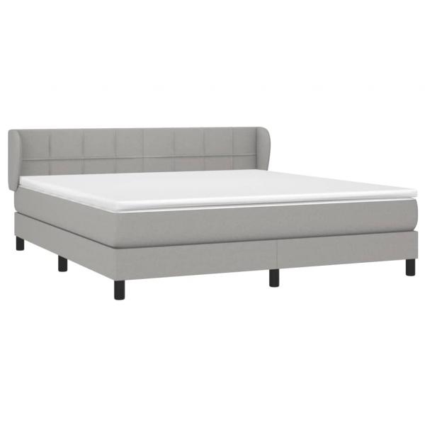 Boxspringbett mit Matratze Hellgrau 160x200 cm Stoff