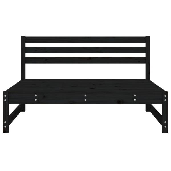 Garten-Mittelsofas 2 Stk. Schwarz 120x80 cm Massivholz Kiefer