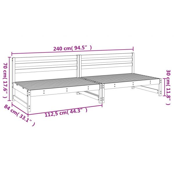 Garten-Mittelsofas 2 Stk. 120x80 cm Kiefernholz Imprägniert