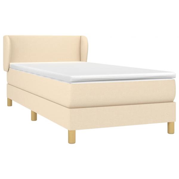 Boxspringbett mit Matratze Creme 90x190 cm Stoff