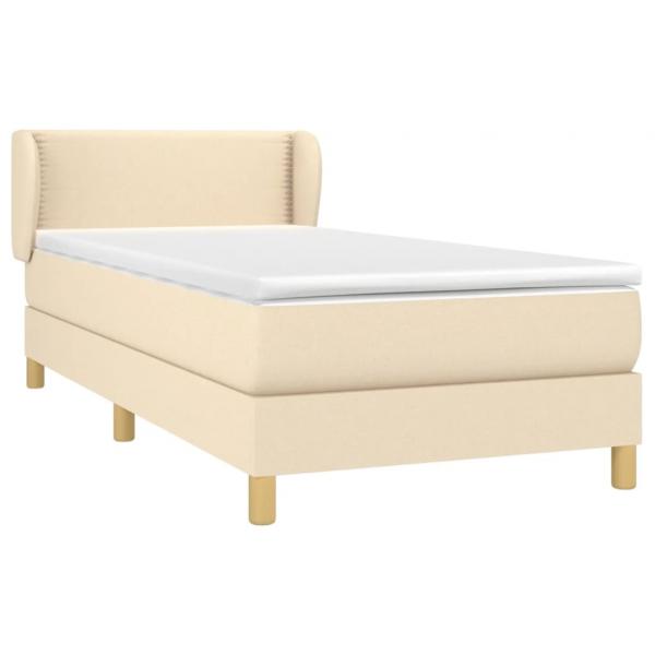 Boxspringbett mit Matratze Creme 90x190 cm Stoff